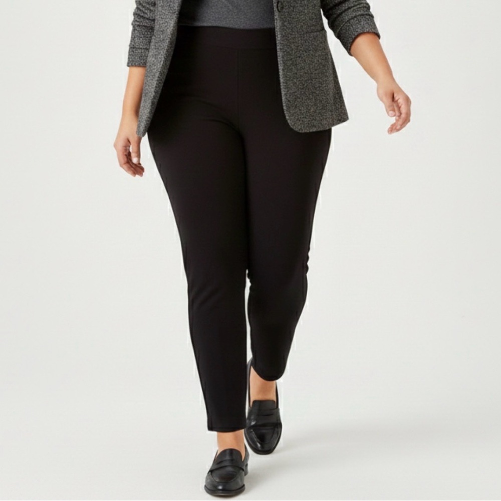 Zac & Rachel Stretch Pull On Ankle Pants Trousers 20W Workwear Black Minimalist